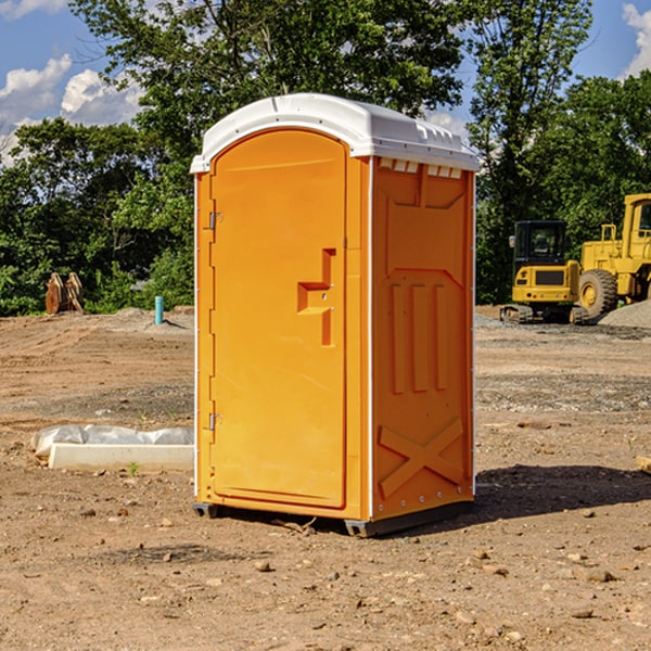 how often are the porta potties cleaned and serviced during a rental period in Lingo